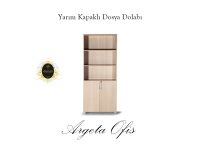 Modern ofis tasarımı için kapaksız ahşap dosya dolapları.